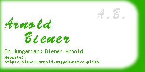 arnold biener business card